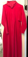 Vintage Robe Shadowline Zip Neck Velour Lounger W/ Roll Neck Or Pointed Collar