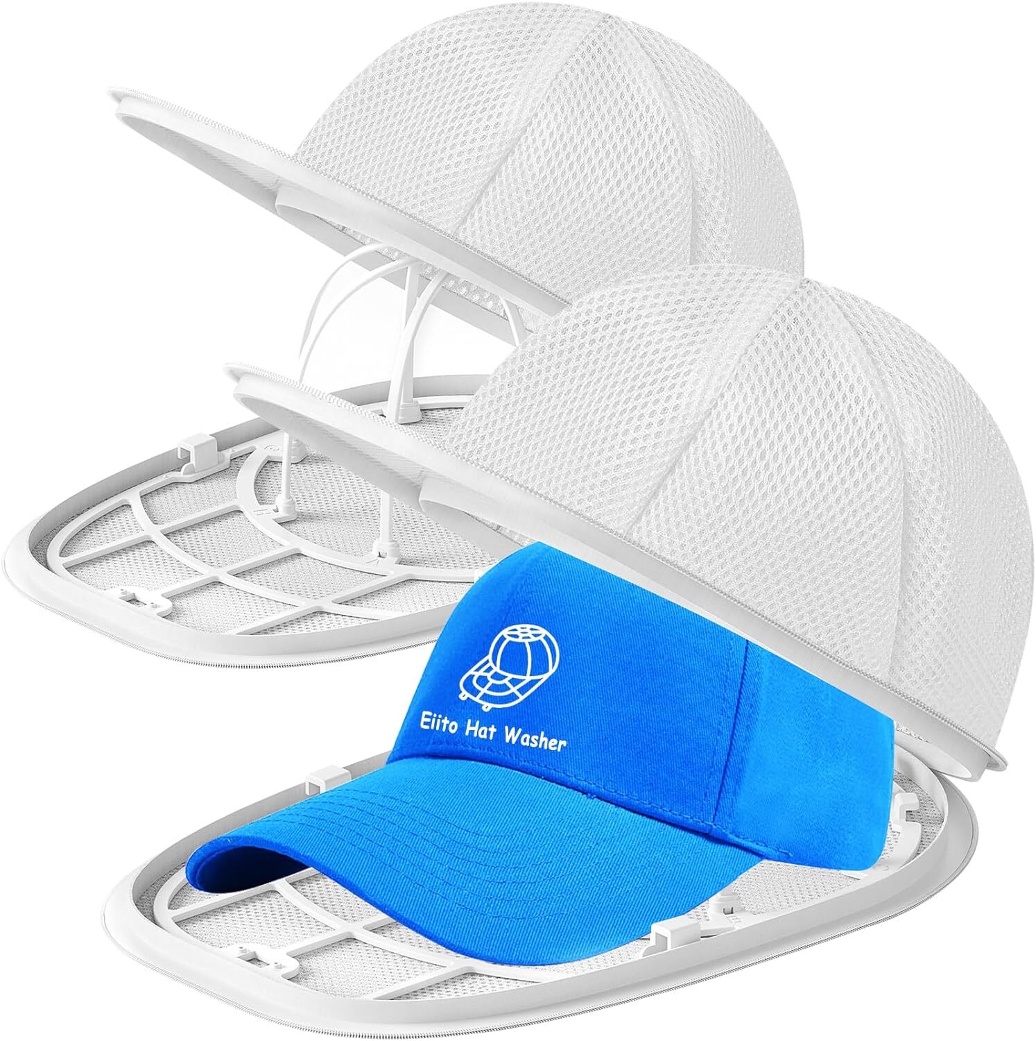 Baseball Hat Washer Cage Cleaner Mesh White 2 Pack-image