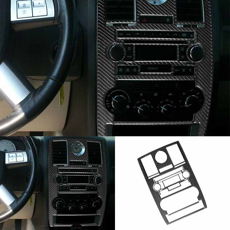 For Chrysler 300 300C 5Pcs Cover Trim Car Interior Central Console Carbon Fiber