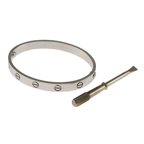 CARTIER Bangle K18 white gold love breath used