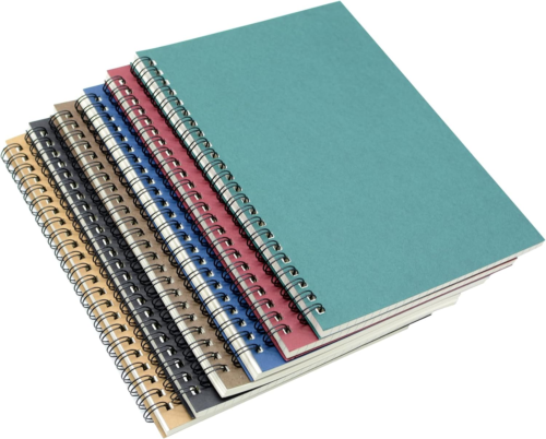 Spiral Notebook 6 Pcs A5 Softcover 8Mm Ruled 60 Sheets - 120 Pages