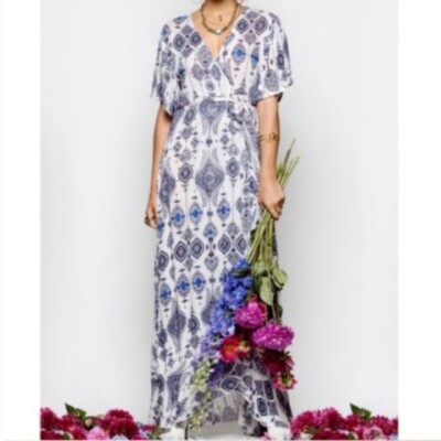 Raga Anthropologie L Purple Ikat Embroidered Gauze Maxi Dress Belted | eBay Raga Anthropologie L Purple Ikat Embroidered Gauze Maxi Dress Belted | eBay