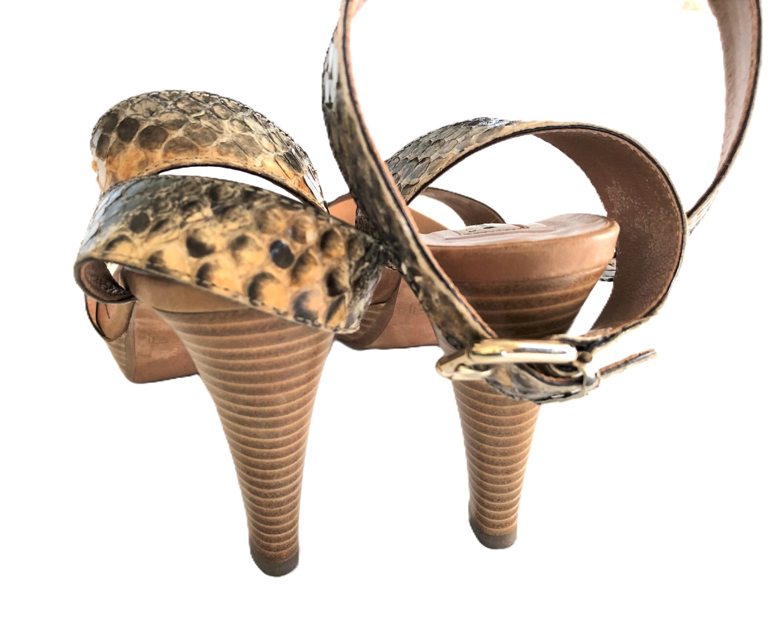 FRATELLI ROSSETTI python print leather platform s… - image 6