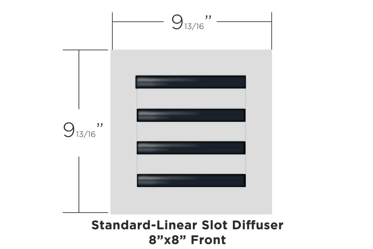 8x8 Modern AC Vent Cover - Decorative White Air Vent - Standard Linear Slot  Diff 713289150754 | eBay
