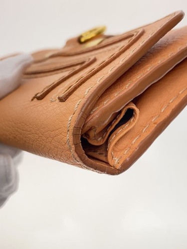 Auténtica Cartera Larga para Mujer Chloe Marcie Naranja Dorado Cuero Borla Usada - Imagen 3 de 8