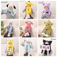 My Melody Cinnamoroll Pochacco Plushie Hat Scarf Gloves Suit Windproof Scarf