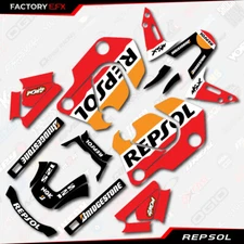 Red & Orange Repsol Graphic Sticker kit fits Honda Grom  MSX125 21-24 2021 2022