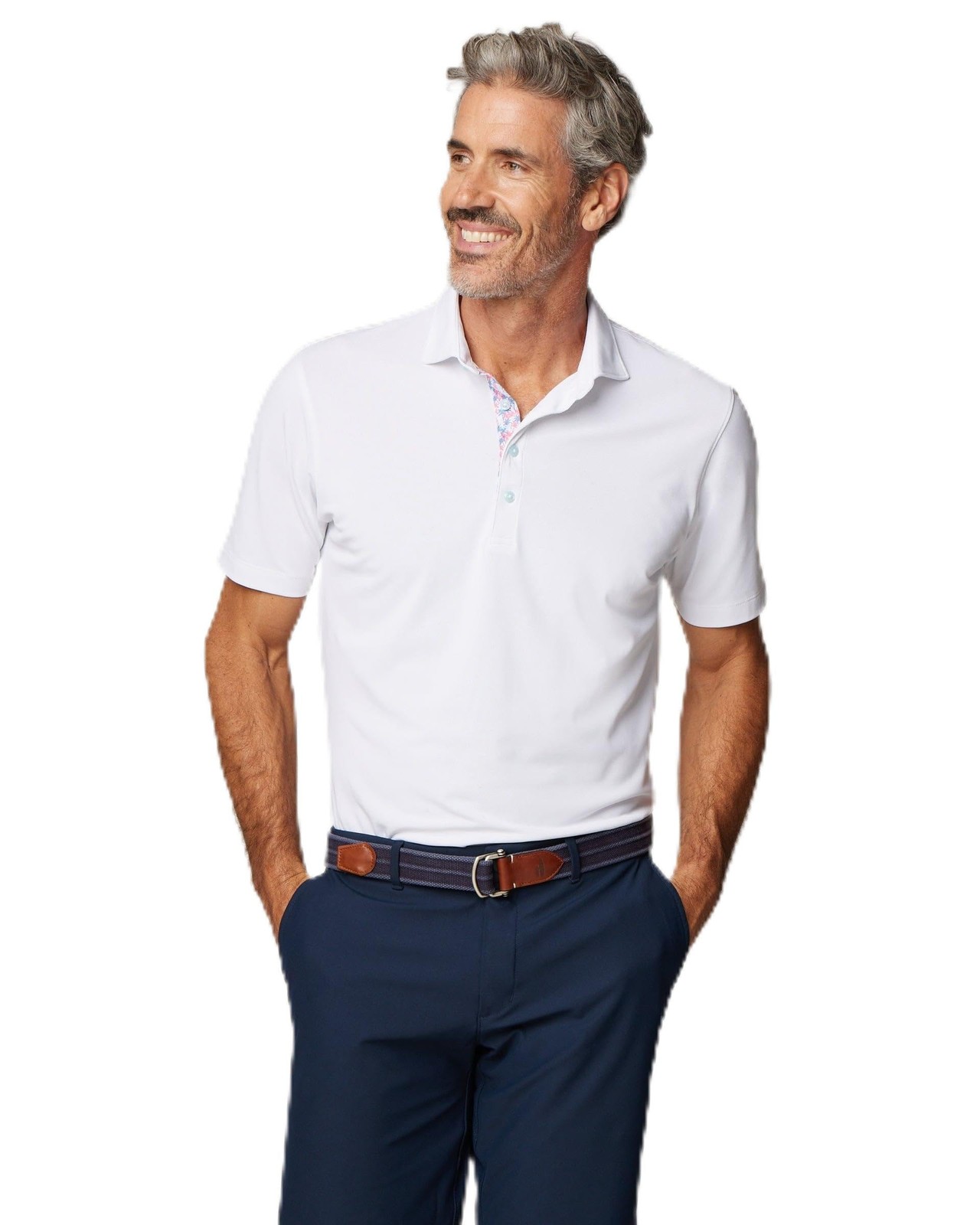 johnnie-O Tropical Solid Mesh Performance Polo Ha… - image 1