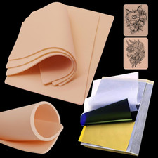 Tattoo Practice Skins 3MM with Transfer Paper - 35Pcs Thick Fake Skin and Stenc