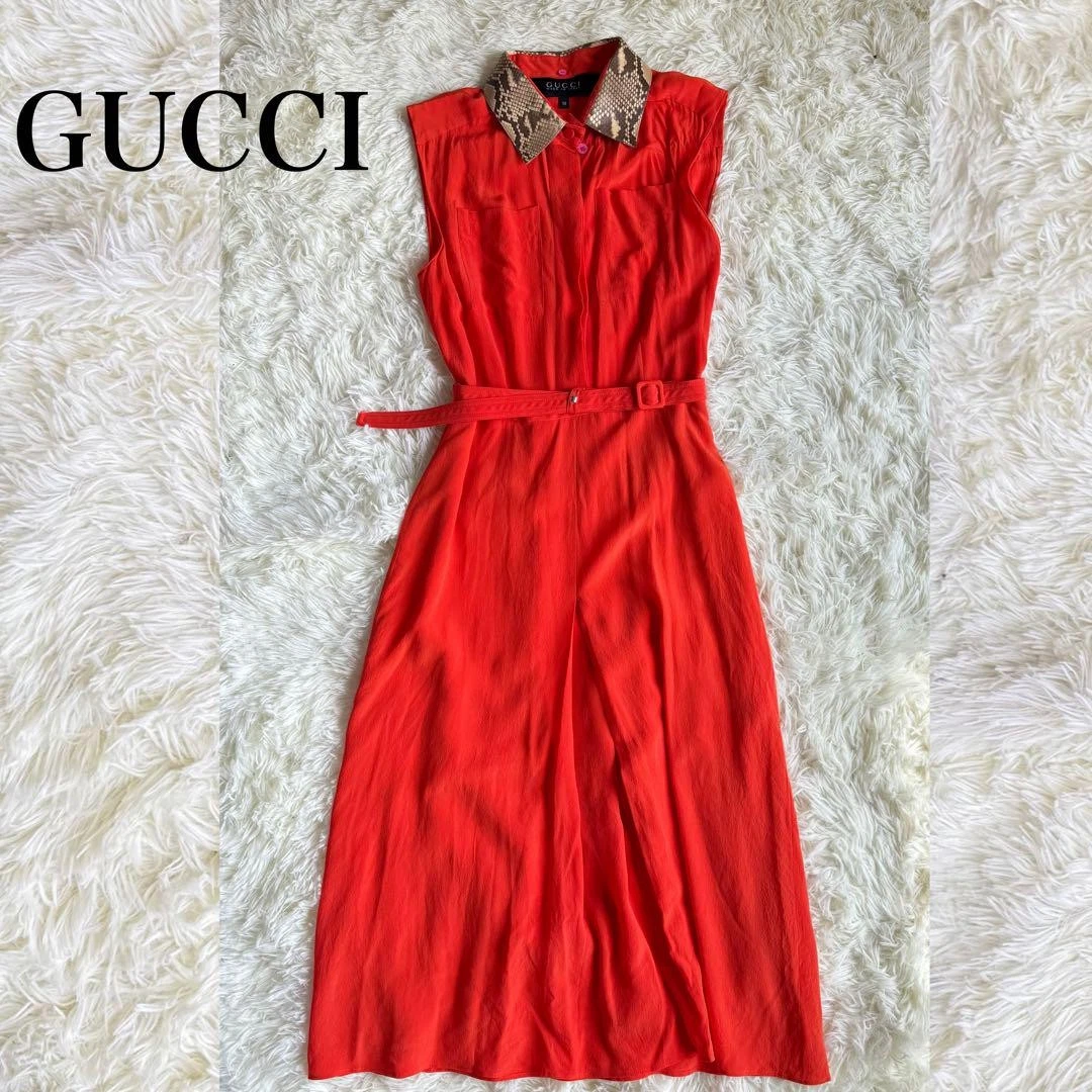Robe femme GUCCI 2 voies python 38 avec ceinture F/S du Japon