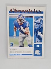 AIDAN HUTCHINSON ROOKIE CARD DETROIT LIONS 2022 PANINI CHRONICLES. rookie card picture