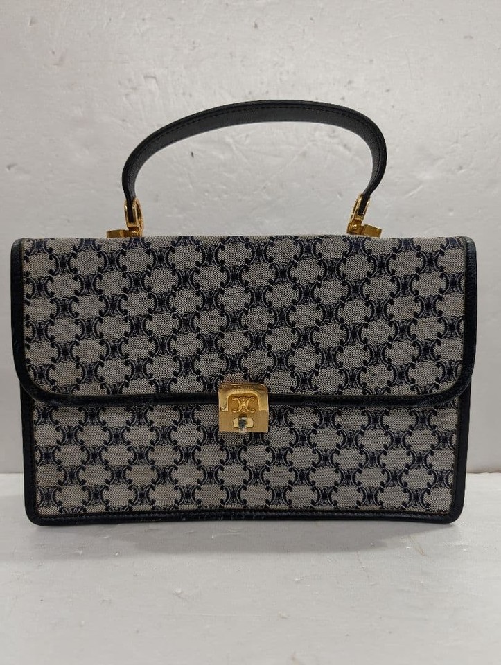 CELINE Handbag Canvas Triomphe Vintage