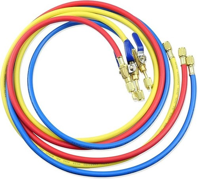 #ad Yellow Jacket Plus II 29986 – 72quot; Ball Valve Hoses 1 4quot; Set of 3 $46.99