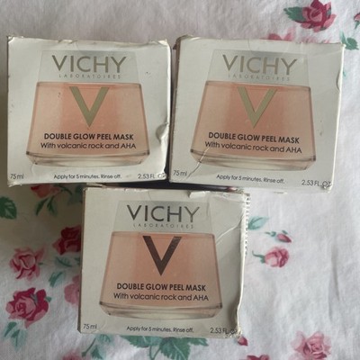 Vichy Double Glow Peel Mask Volcanic Rock &AHA 2.53oz Retired Sealed Inners SEE