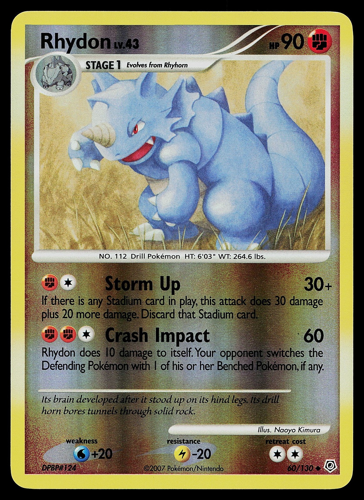 Pokemon Card - Rhydon Diamond and Pearl 60/130 Reverse Holo