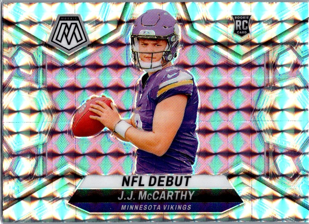 2024 Panini Mosaic Green Holo J.J. McCarthy Minnesota Vikings #275