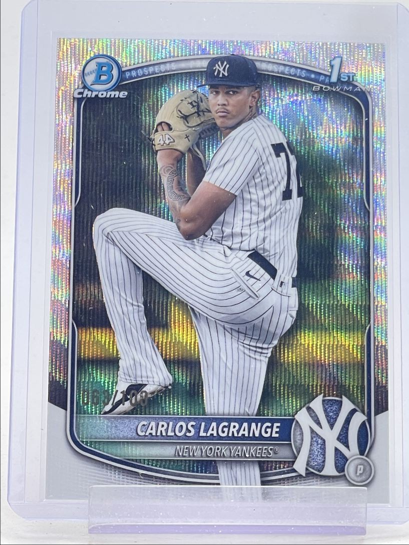 CARLOS LAGRANGE 2025 BOWMAN CHROME 1ST WAVE REFRACTOR YANKEES /100 Q3249