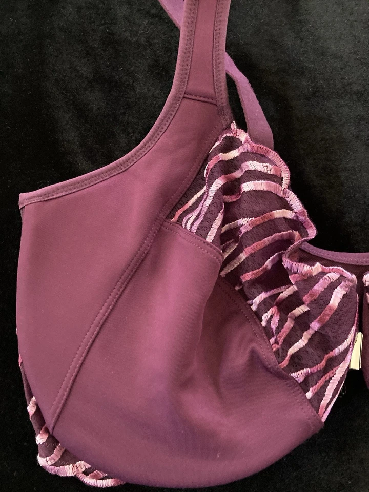 New Paramour by Felina 38DD Angie Front Close Full Coverage Minimizer Bra Purple - Image 4 of 4