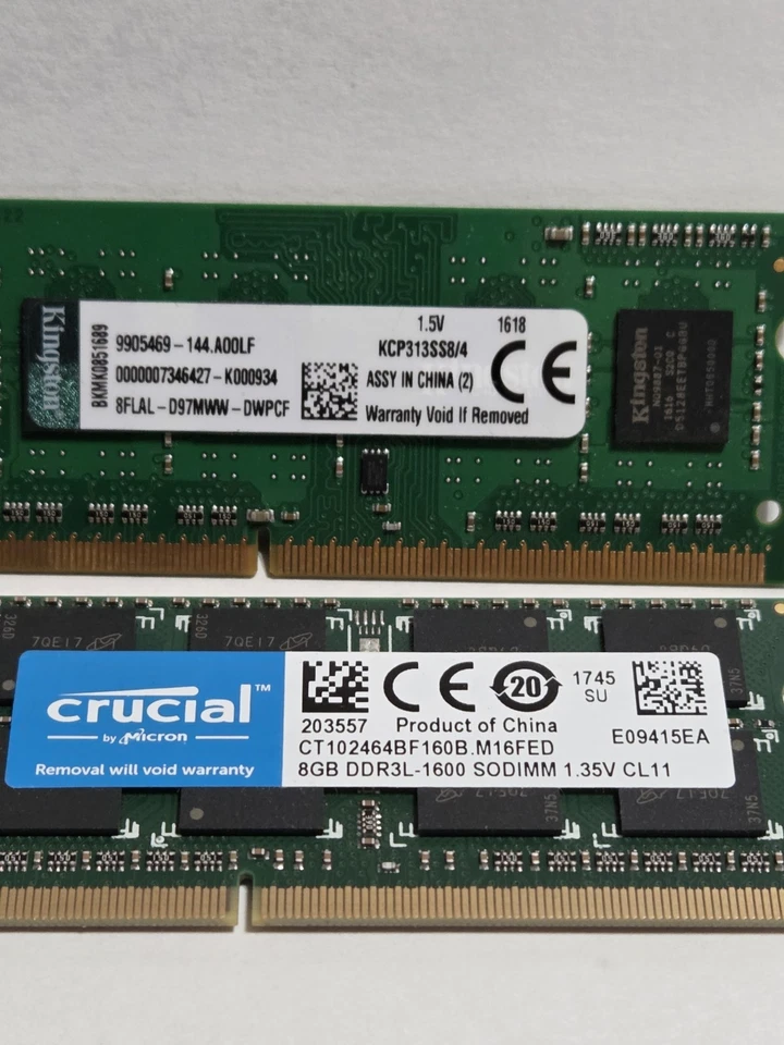 Mixed 24GB 2Rx8 (8gb X 4)  PC3L-1600 SODIMM Non-ECC DDR3L Laptop Memory RAM  - Image 3 of 3