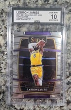 2021 Panini Select #100 Lebron James Concourse Level Silver CCG 10 POP 12 Nice!