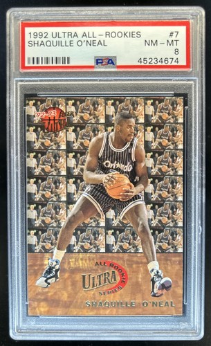 1992-93 Fleer Ultra Shaquille O'Neal All Series RC #7 Magic PSA 8 Rookie