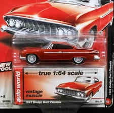Auto World AW 61 1961 Dodge Dart Phoenix Vintage Muscle Car Collectible Red