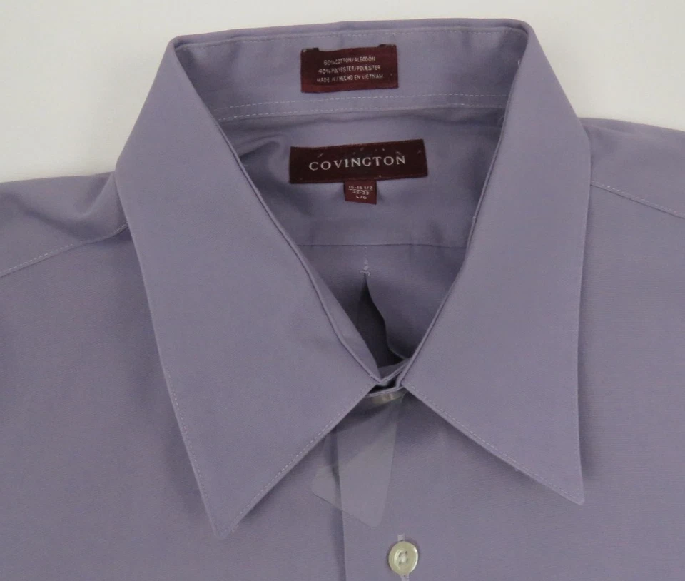 Covington Wrinkle Free No Iron Purple Long Sleeve Button Down Shirt M - Image 2 of 4