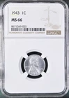 1943 1C  Lincoln Wheat One Cent NGC MS66   8671269-025
