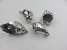 Set Of 4 SeaShell Napkin Rings Silver Tone Metal Nautical