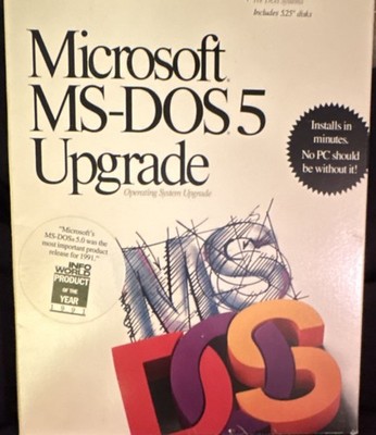 Microsoft MS-DOS 5 Upgrade Operating System Software, 5.25'' Floppy, English