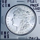 1921 BU GEM MORGAN SILVER DOLLAR UNC MS+++ U.S. MINT RARE COIN 7012