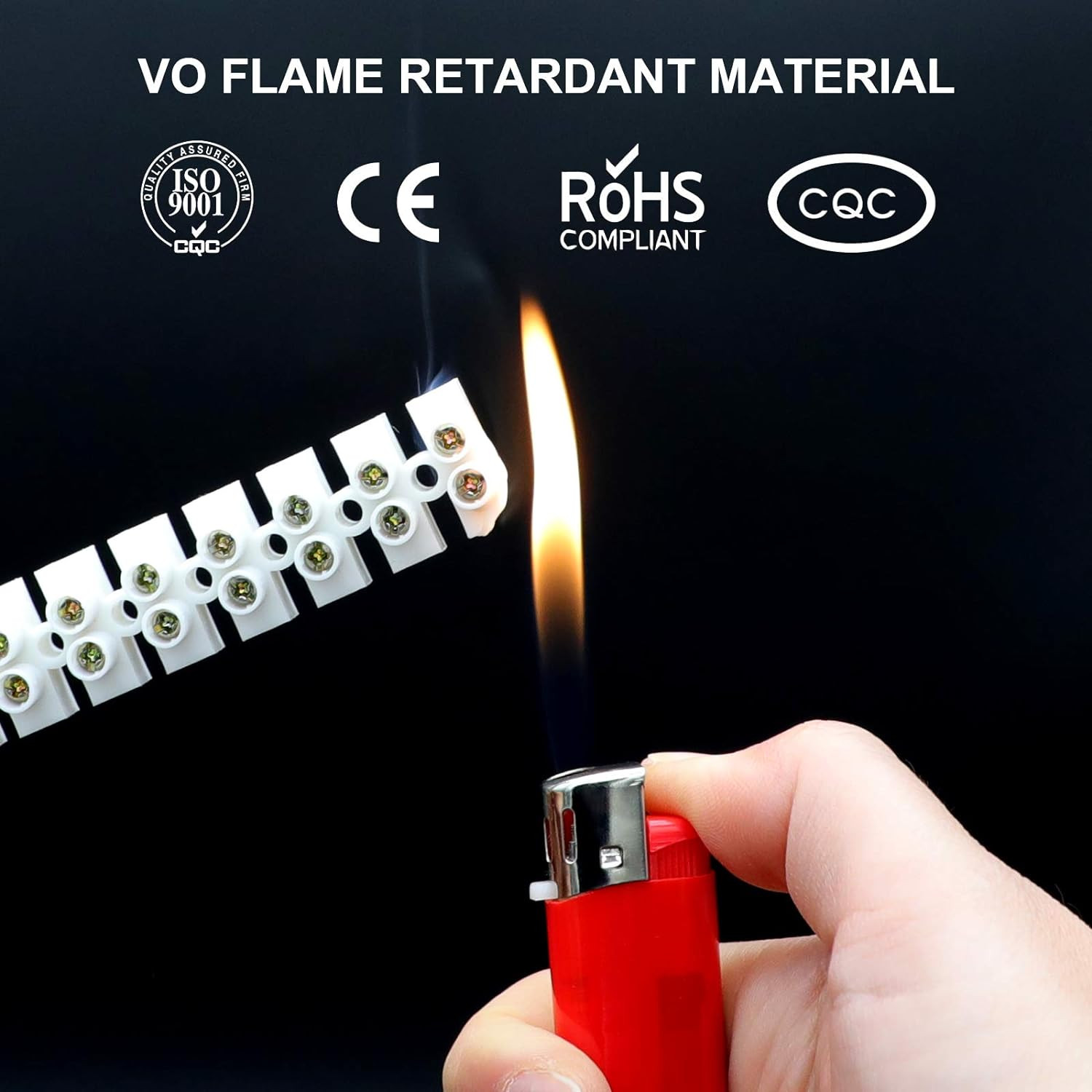 12 Position Terminal Block Set White Flame Retardant For Power Supply Cables