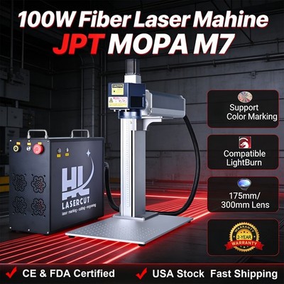 JPT MOPA M7 100W Fiber Laser Marking Machine For Metal Color Cutter Engraver