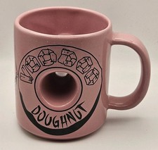Vintage Voodoo Doughnut Pink Donut Hole Coffee Mug Made in USA Portland Unused