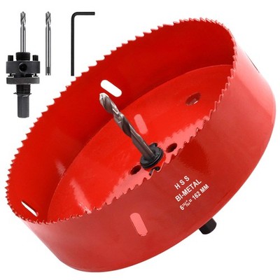 6 3/8 inch Hole Saw with Heavy Duty Arbor, 38mm Depth Bi-Metal Hole Cutter, E...
