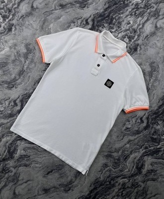 Stone Island Patch Program Polo Shirt Men Size S  White