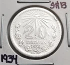 Photo of a 1934 Mexico 20 Centavos Silver from an eBay listing that sold on Jul 5, 2026