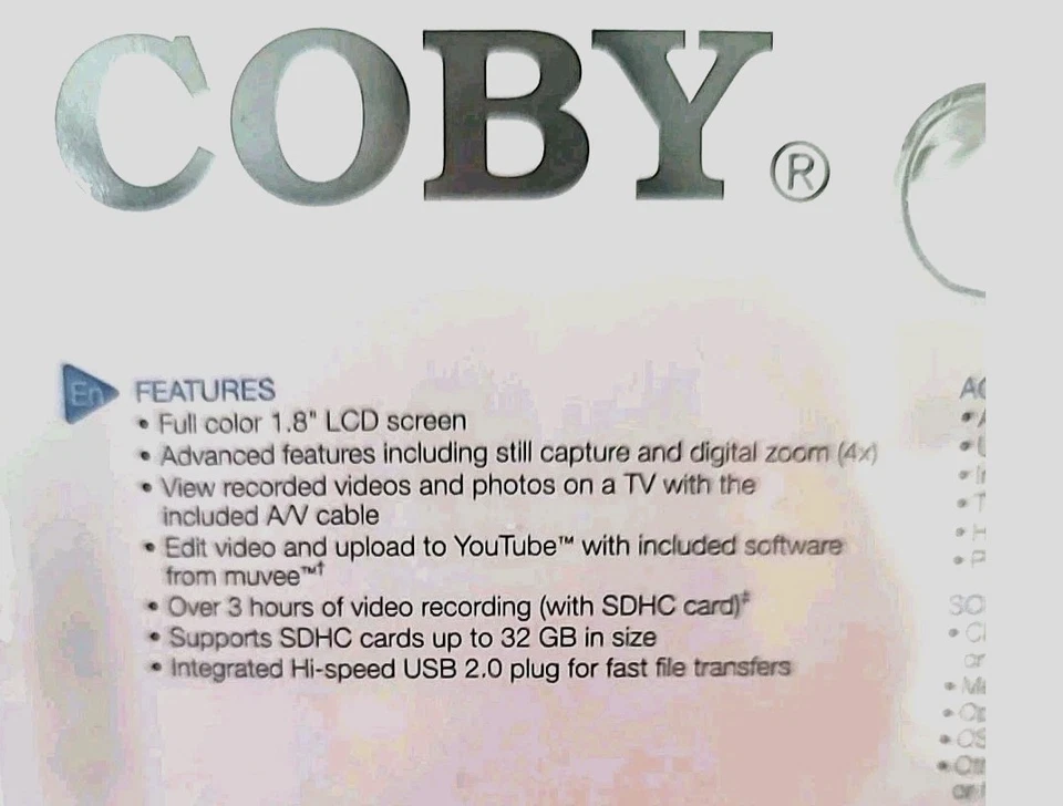 COBY Snapp CAM3005 1.3MP Digital Camcorder 4X Zoom Black Plug & Play New Foto 2 de 4