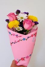 Pink Floral Wrapping Paper – 20 Sheets (22x22”) for Bouquets & Gift Wrapping