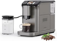 Espresso Machine, Built-in Grinder, Double Boiler, LCD Touch Panel Auto-Cleaning