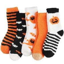 Multicolored Women's Fuzzy Fall Cozy Slipper Socks for Women Winter