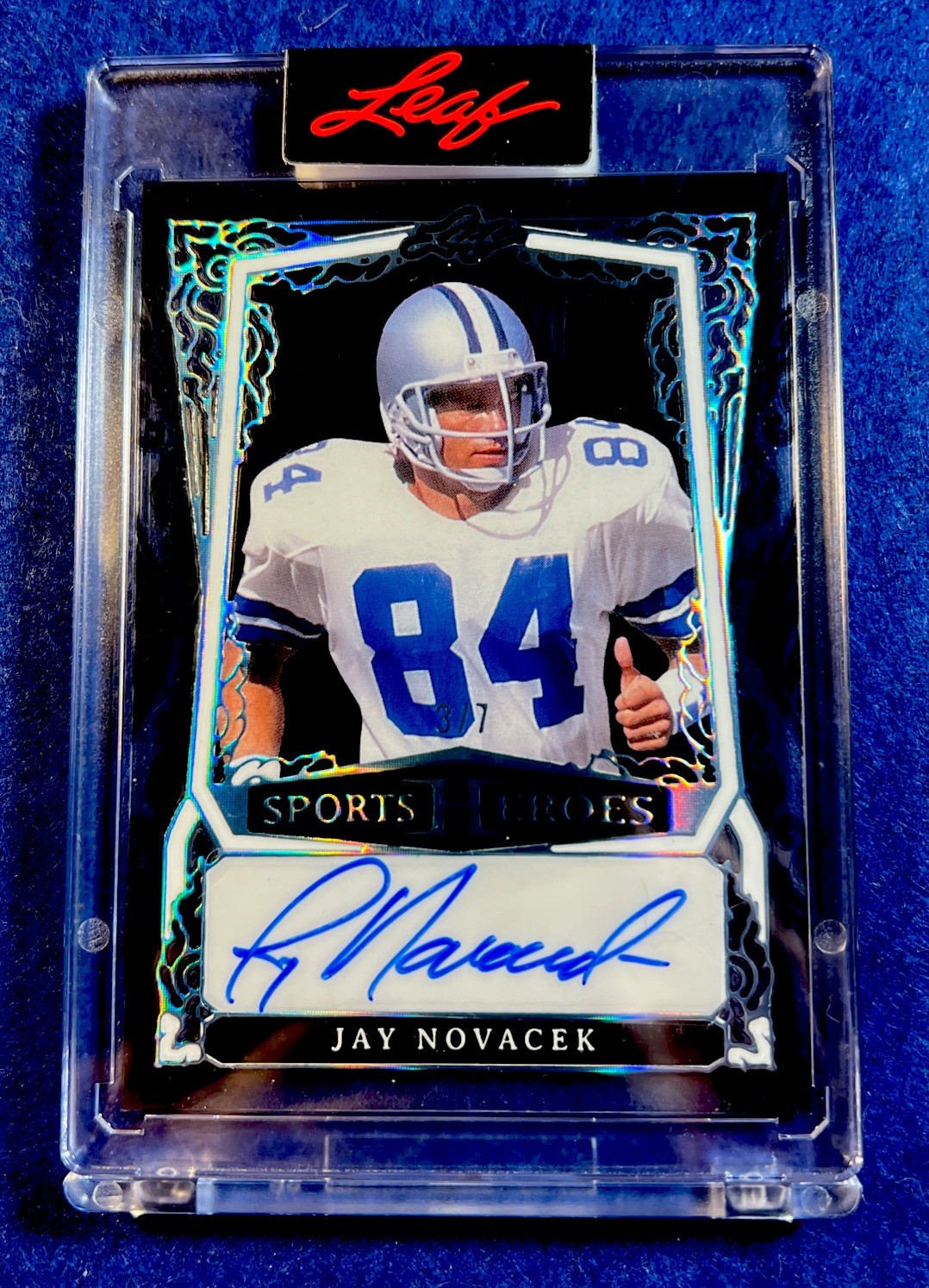 2025 Leaf Sports Heroes Jay Novacek Auto # 3/7 Encased Dallas Cowboys