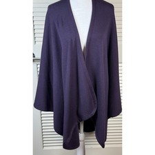 Talbots Merino Wool Cape Wrap Purple Made in Italy OS Quiet Luxury