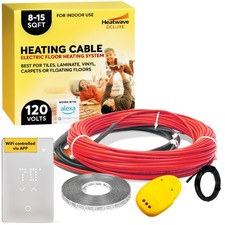 Deluxe Heated Floor System - 120V Underfloor Heating Cable w/WIFI Thermostat
