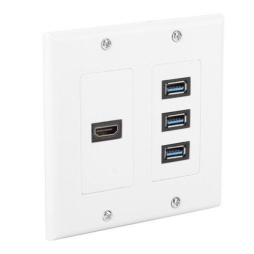 3USB3.0 Port + Port Wall Plate US Standard Information Panel For Home CS - Picture 8 of 12