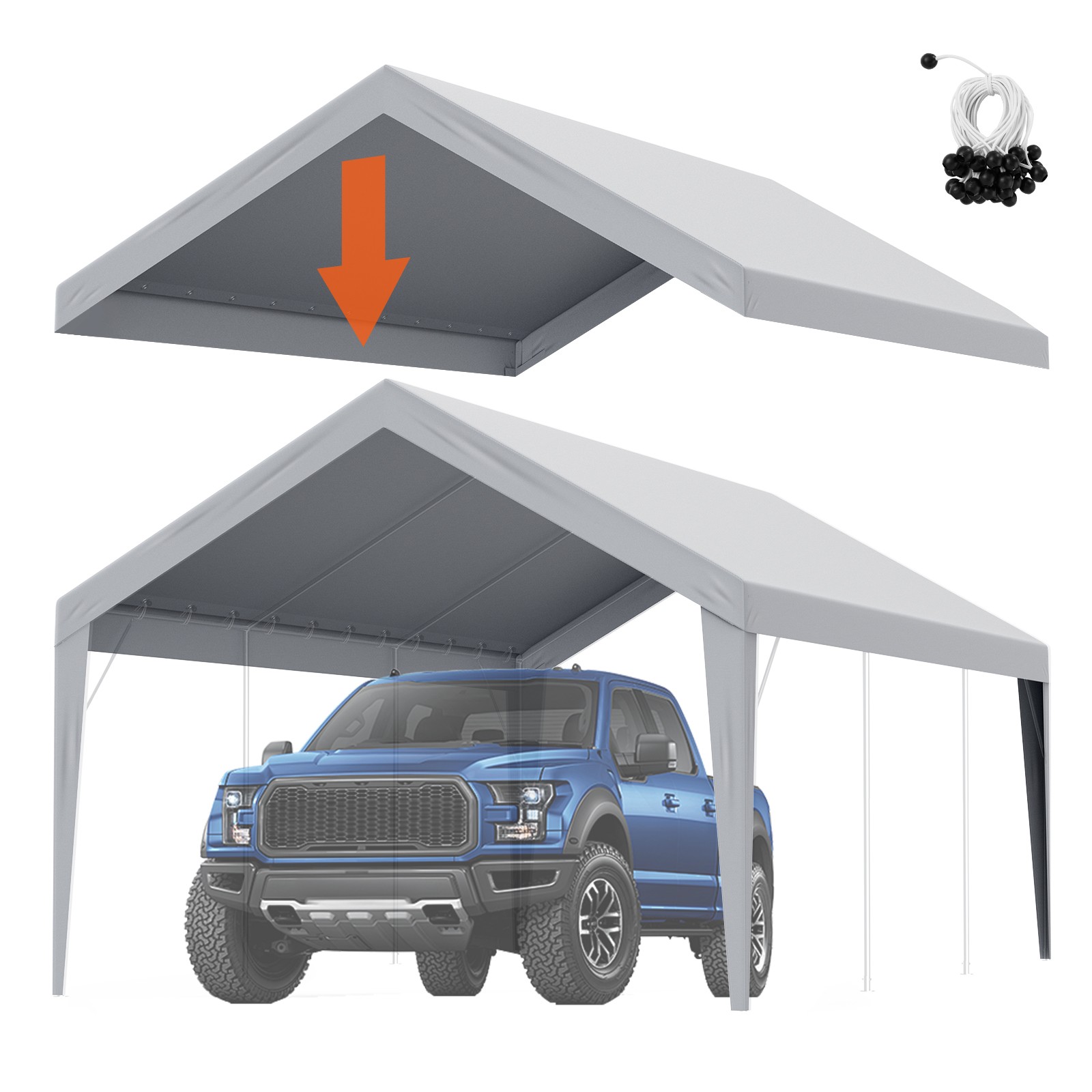 Toile d auvent de jardin VEVOR bache 6 1 x 3 7 m grise pour tente de reception