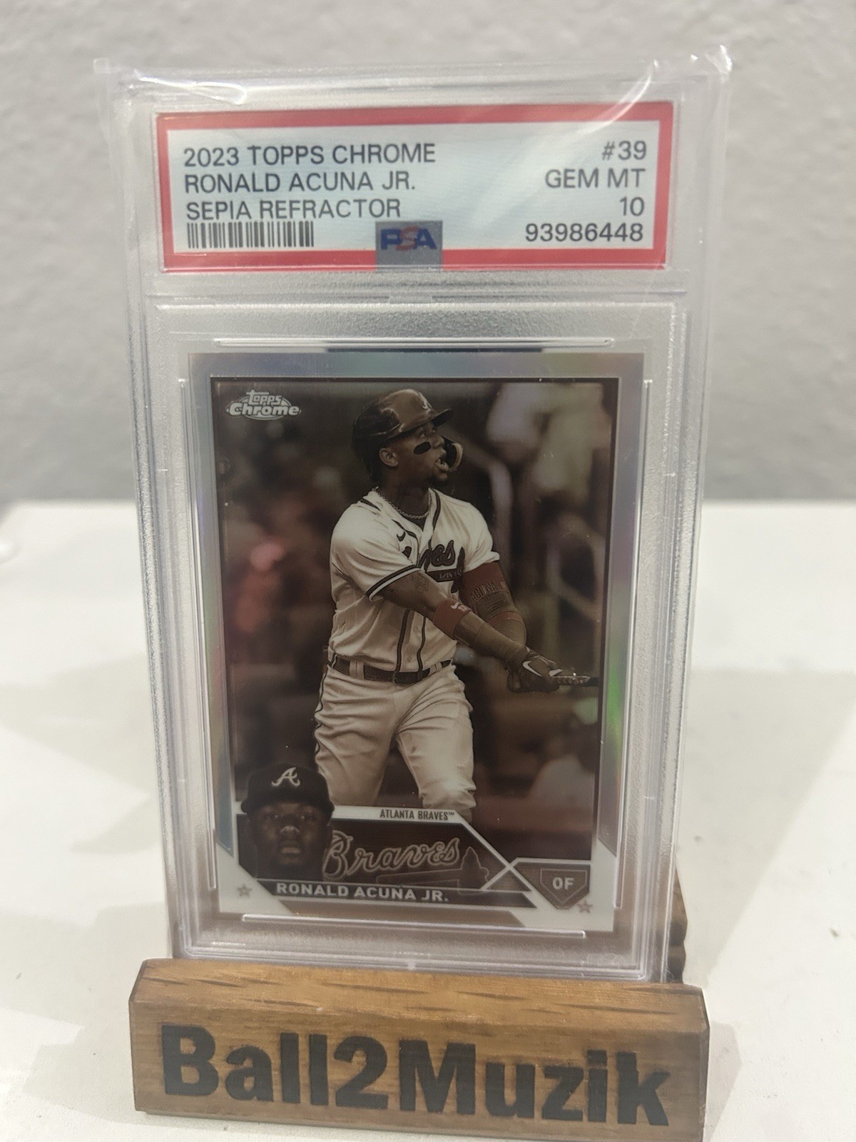 2023 Topps Chrome Ronald Acuna Jr. #39 Sepia Refractor PSA 10