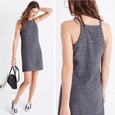 Madewell Oceanside 90s Style Square Neck Gray Heathered Tank Dress - Medium