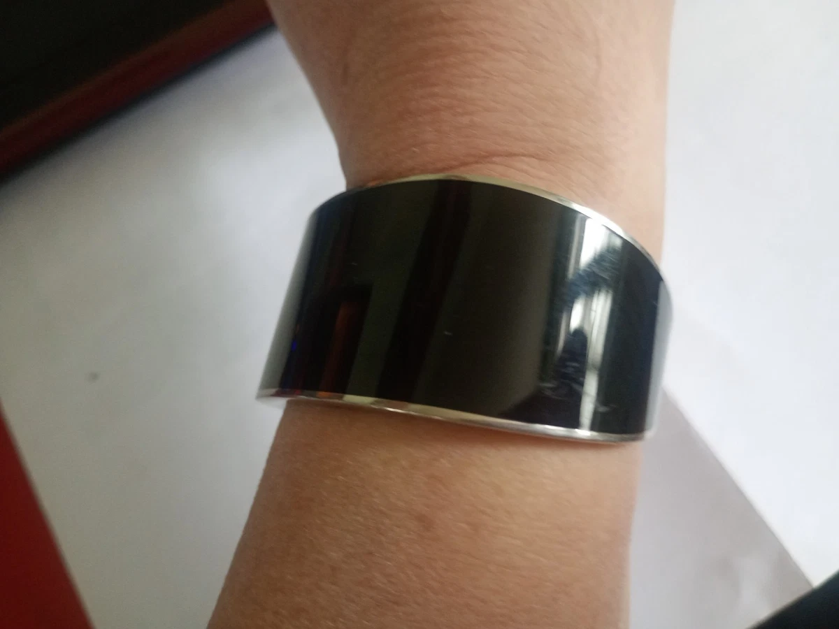 Bracelet Plastique Noir Sonia Rykiel Pour H&M - Dimensions 6,5 X 1,5 Cm, Occasion Bon état