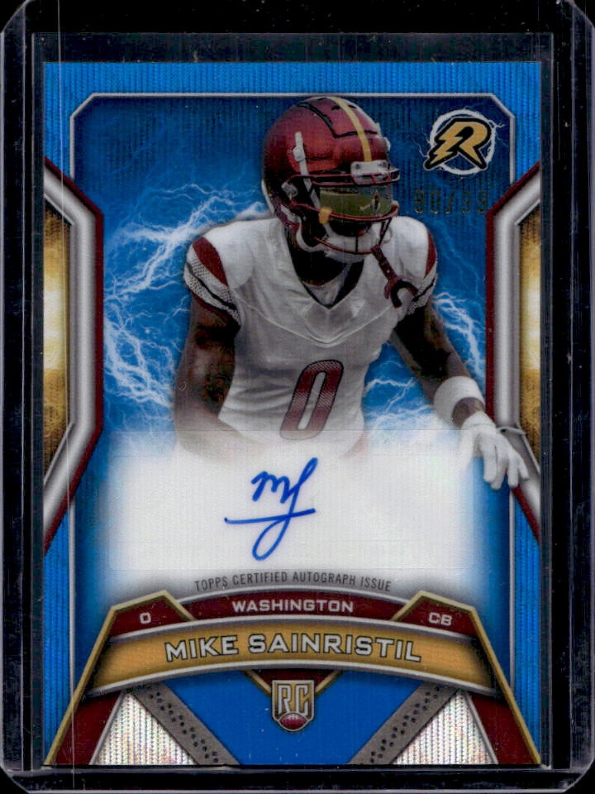Mike Sainristil Topps Resurgence Resurgence Rookie Signatures #RRSMSA Blue Surge